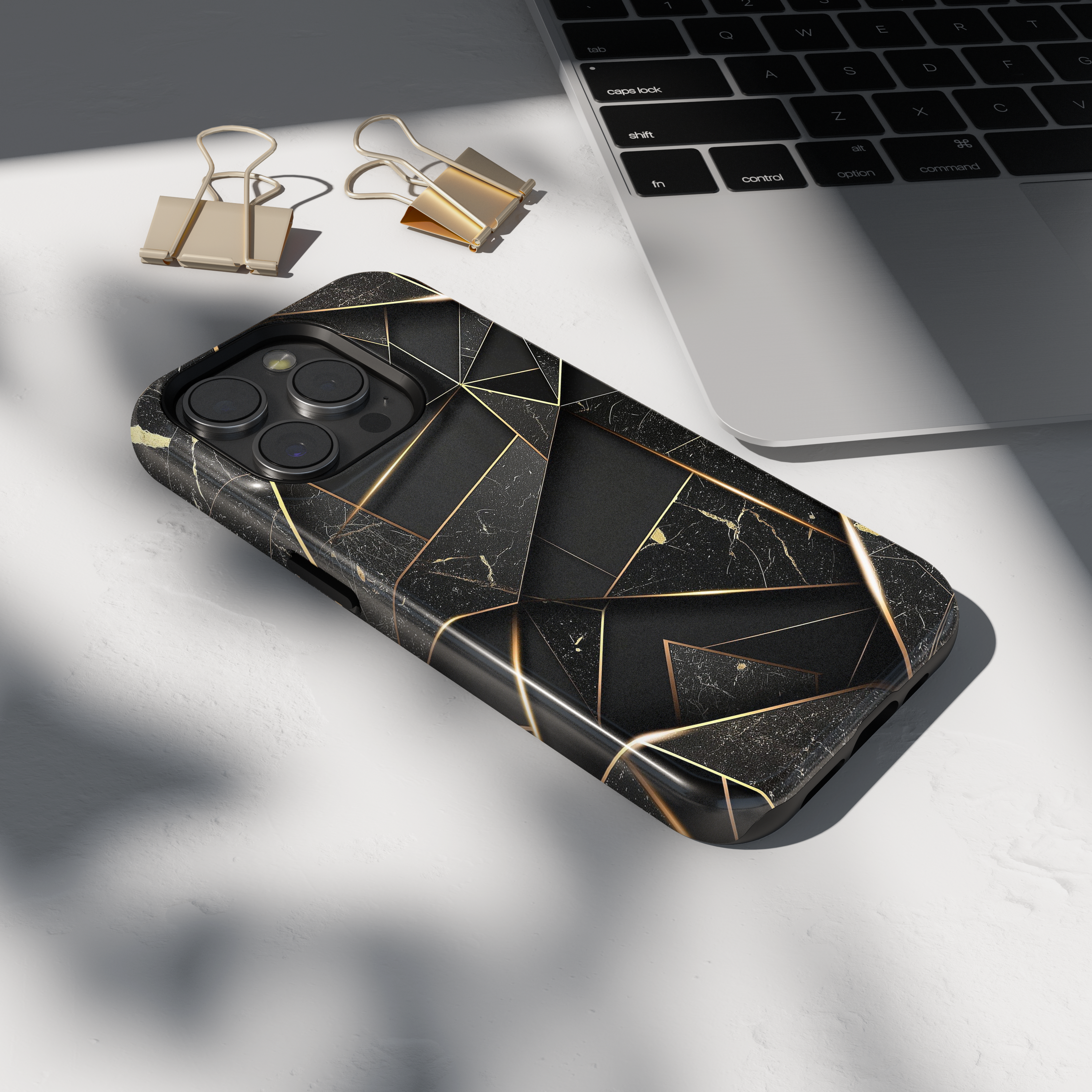 Etui iPhone - ZŁOTE LINIE MARBLE