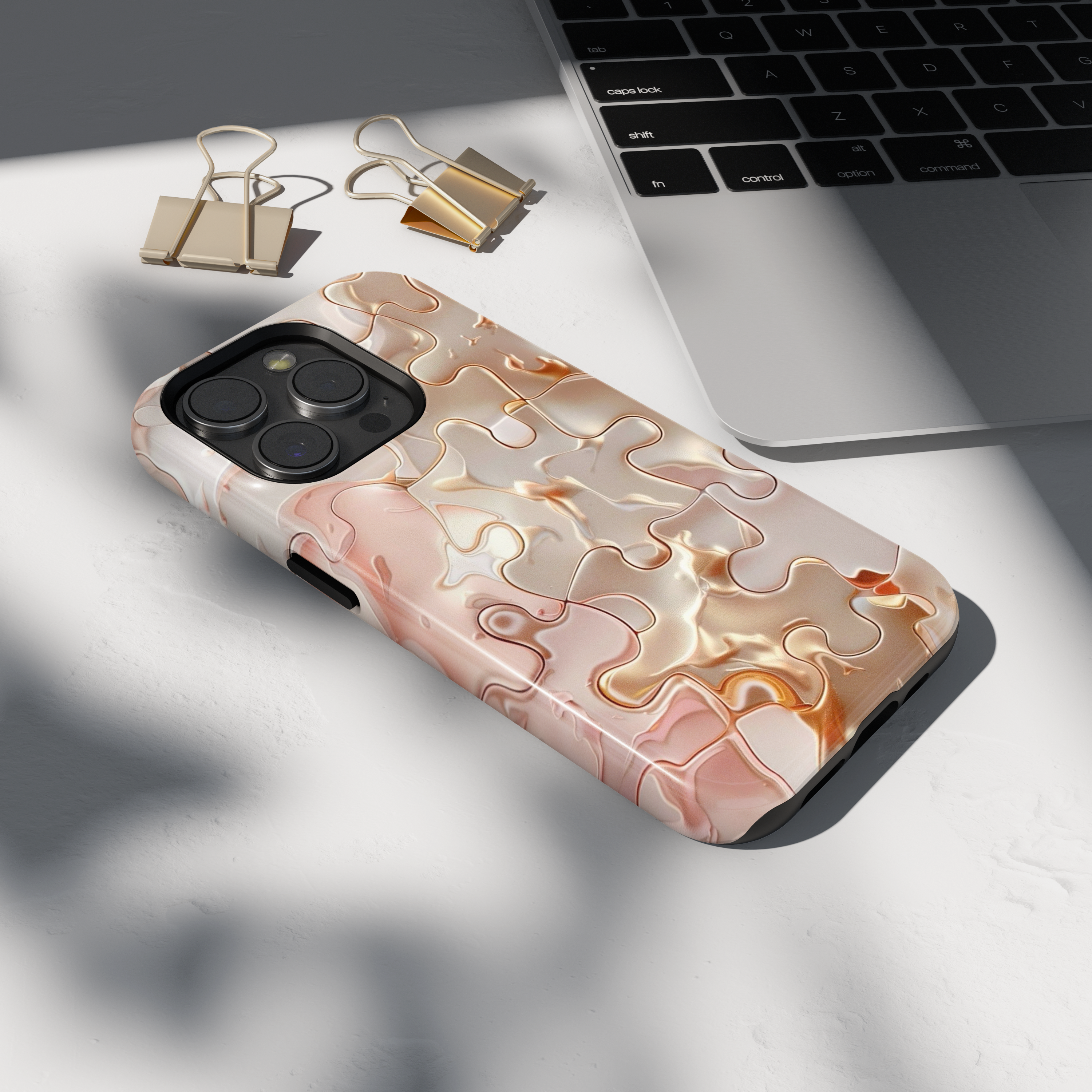Etui iPhone - CZARNY & ZŁOTY