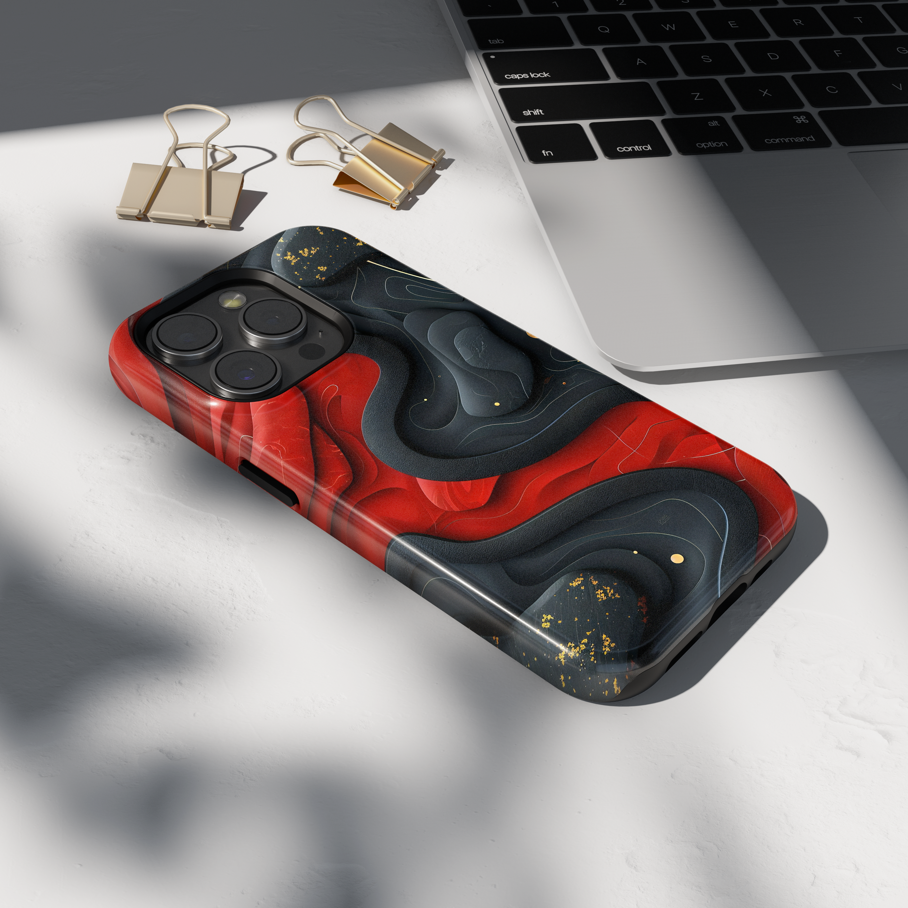 Etui iPhone - CZERWONY CZARNY