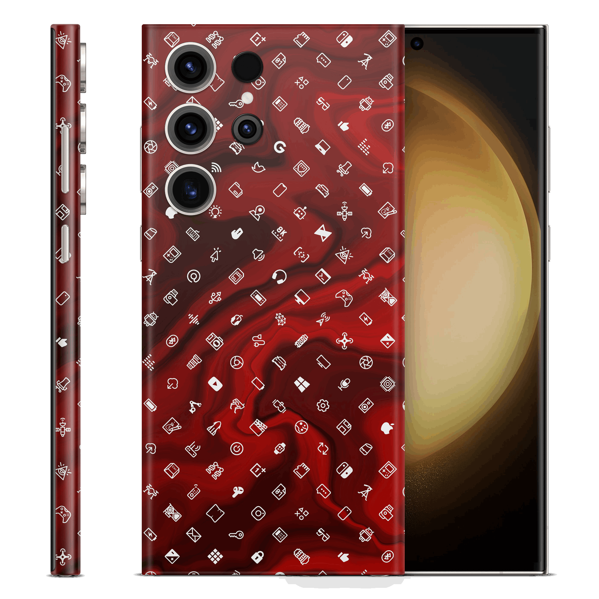 Skin Samsung - Icons Red (finisaj mat)