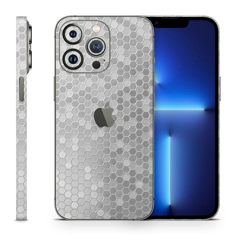 Iphone Skin - Skin IPhone - Silver Honeycomb 3D