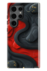 Etui Samsung - CZERWONY CZARNY