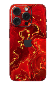 Skin iPhone - Czerwono-złoty marmur