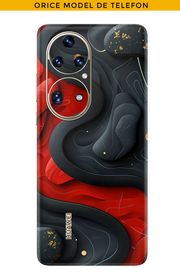 Skin NA KAŻDY TELEFON - Czerwono-Czarny